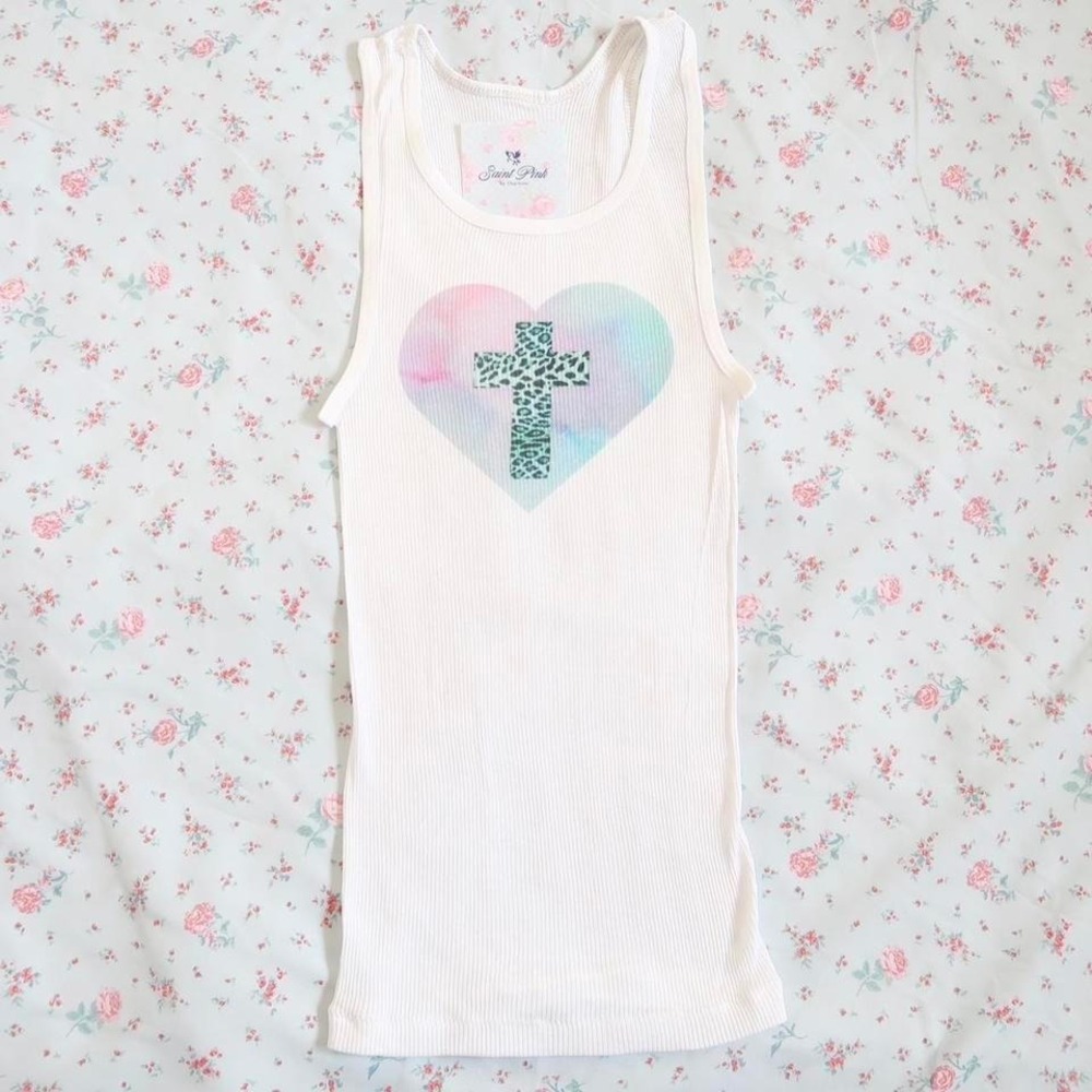 y2k leopard cross ribbed tank trashy chic mcbling